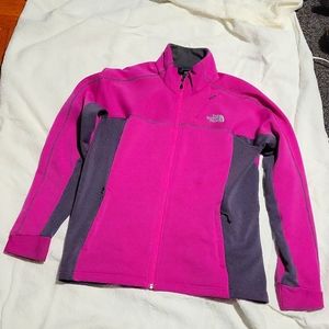 The North Face women's pink purple with Grey wind stopper L size